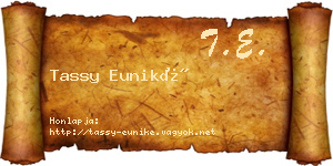 Tassy Euniké névjegykártya